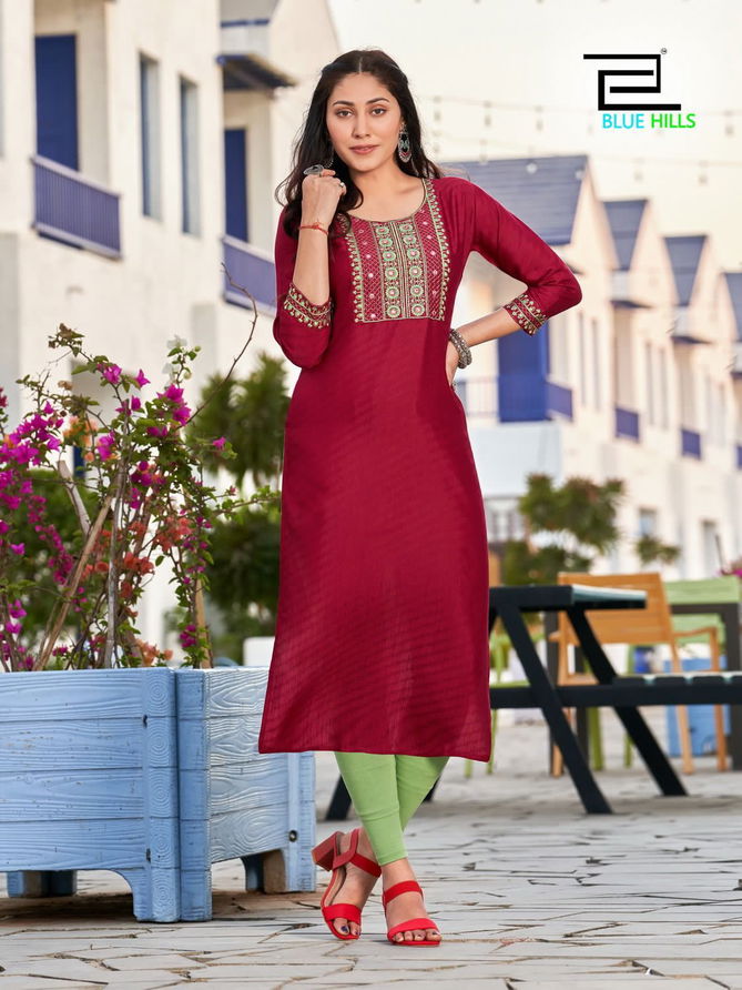 Solid Vol 15 By Blue Hills Plus Size Designer Kurtis Catalog
